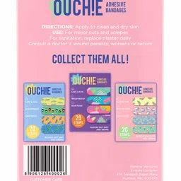 Aya Papaya Ouchie Non-Toxic Printed Bandages Pack of 3 - 20 Bandages each image 2