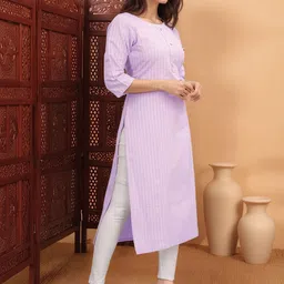 Anouk Rustic Women Striped Kurta image 4