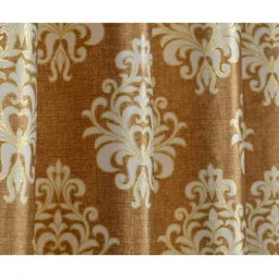 UrbanArts Gold-Toned & White Set of 2 Ethnic Motifs Room Darkening Window Curtain image 3