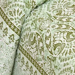JAIPUR FABRIC Green 180 TC Bedsheet with 2 Pillow Covers image 4