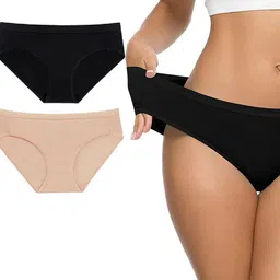 EMBATA Pack of 2 Women Mid-Rise Cotton Bikini Briefs-image-77