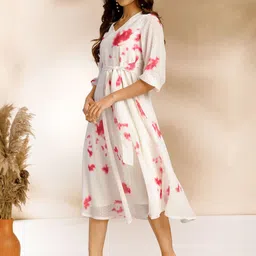 KALINI Tie and Dye Georgette Fit & Flare Midi Dress image 4