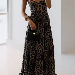 here&now women's leopard print suspender dress image 5