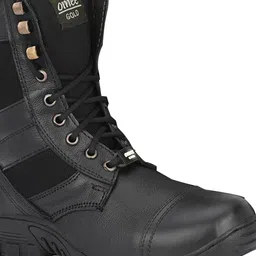 omee gold Men Leather High-Top Sneakers image 2