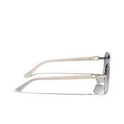 Vintage Unisex Blue Lens & Silver-Toned Aviator Sunglasses With UV Protected Lens image 4