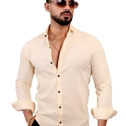 IKON FASHION Men Original Slim Fit Solid Spread Collar Casual Shirt-picture-25