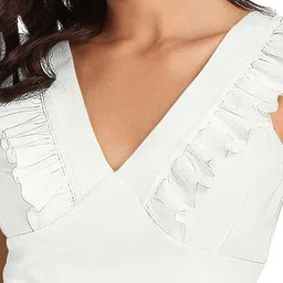 DHRUVIL IMPEX Women Ruffles Flutter Sleeve Crop Top image 5