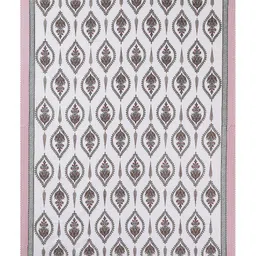 JAIPUR FABRIC White Floral King Bedsheet with 2 Pillow Covers image 3