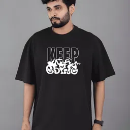 Streetsutra Men Typography Printed Round Neck Cotton Oversized T-shirt-picture-13