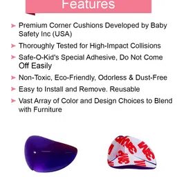 Safe-O-Kid High Quality Tear Drop Corner Caps Blue - Pack of 4 image 3