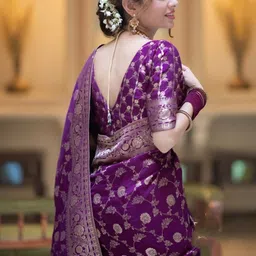 Moda Rapido Woven Design Zari Art Silk Handloom Banarasi Saree image 2