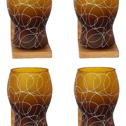 SOMIL Brown 4 Piece Printed Wood Cylinder Shaped Wall Lamp-picture-10