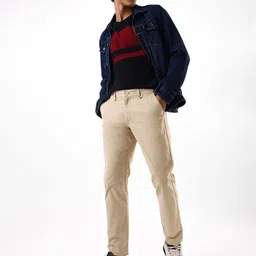 Dennis Lingo Men Straight Fit Mid-Rise Cotton Chinos Trousers-image-94