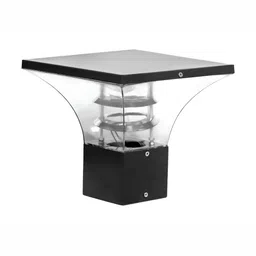 KINIS 2Pc Grey & Transparent Modern Shaped Weatherproof & Rust-Resistant Outdoor Lamp image 2