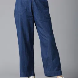 CORSICA Women Relaxed Straight Leg Loose Fit Denim Trouser-image-84