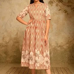KALINI Floral Print A-Line Midi Dress image 1