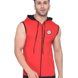 Blisstone Men Solid Hooded Cotton Sporty Jacket-image-98