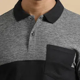 ECOLINE Clothing Men Antimicrobial Colourblocked Polo Collar T-shirt image 2