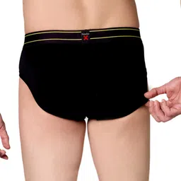 FRENCHIE Men Pack Of 2 Printed Mid-Rise Basic Briefs FR-MI-BF-SIN-1X5-BLACK-S-PO2 image 3