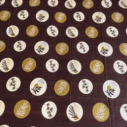 Threadwear Brown And Mustard Floral 400 TC Bedsheet With 2 Pillow Covers image 4