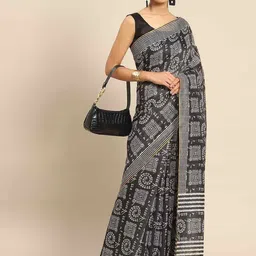 DIVASTRI Geometric Printed Chanderi Saree-picture-15