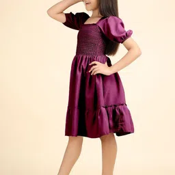 FIXOCRA Polka Dot Print Puff Sleeve Fit & Flare Dress image 3