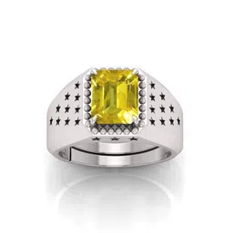 RRVGEM Yellow Sapphire Silver-Plated Finger Ring image 1
