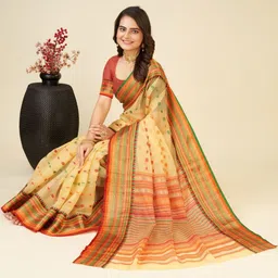 VS MALL Woven Design Zari Saree image 4
