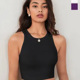 CILIMILI Women Pack of 3 Solid Tank Crop Top-image-56