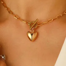 Stoln Heart Link Chains Minimal Necklace-picture-15