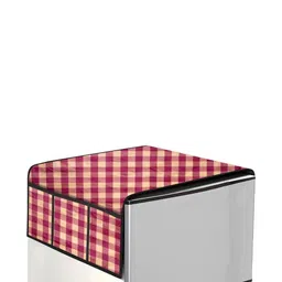 The Furnishing Tree Maroon Printed Refrigerator Cover image 5
