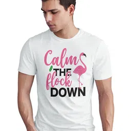 Seekbuylove Calm The Flock Down Printed Round Neck Pure Cotton Bio Finish T-shirt image 5