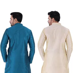 JEXI Men Regular Pure Silk Kurta with Pyjamas image 4