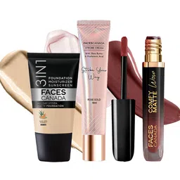 FACES CANADA Set Of 3 Strobe Cream, Hydra Matte Foundation & Comfy Matte Lipstick-image-92