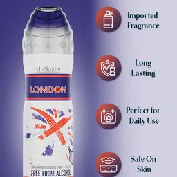 Al-Nuaim 4Pcs White London Long Lasting Alcohol Free Deodorant Perfumed Spray - 200ml Each image 3