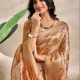 SHOPLANCE Ethnic Motifs Woven Design Zari Banarasi Saree-picture-21
