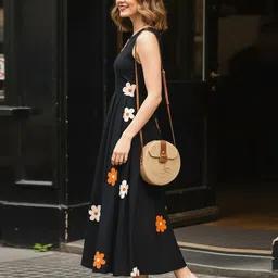 GoSriKi Floral Applique Fit & Flare Midi Dress image 4