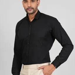 YASA CREATION Men Slim Fit Solid Spread Collar Cotton Casual Shirt image 4