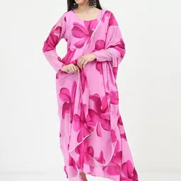 Raiyani Fashion Floral Print Crepe Fit & Flare Maxi Dress-picture-37