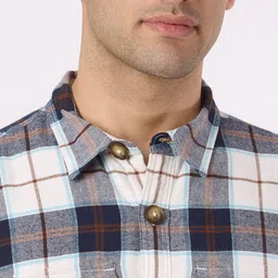 Pepe Jeans Tartan Checks Checked Spread Collar Cotton Oversized Shirt image 5
