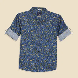 Allen Solly Junior Boys Slim Fit Floral Printed Casual Shirt-picture-15