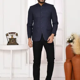 SPRISH Single-Breasted Mandarin Collar Blazer-picture-28