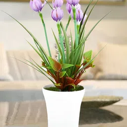 TAYHAA White 1 Pieces Tulip Artificial Plant With Pot-picture-19