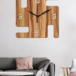 Freny Exim Beige Analogue Wood Wall Clock-picture-33