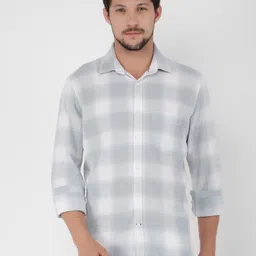 Crimsoune Club Men Classic Slim Fit Opaque Checked Casual Shirt-picture-16