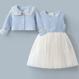 Mark & Mia Girls Checked Fit & Flare Dress With Jacket-picture-33