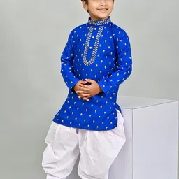 TAKE STYLE Boys Ethnic Motifs Printed Mandarin Collar Straight Kurta With Patiala image 5