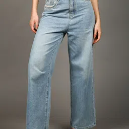 ODETTE Women Flared Mid-Rise Light Fade Jeans-image-13