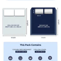 Monte Carlo Peach & Black Printed Cotton 110 TC Queen Bedsheet Set 2.24 m x 2.54 m image 3