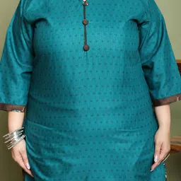 Rajnandini Plus Size V-Neck Floral Printed Straight Kurta with Salwar & Dupatta image 2